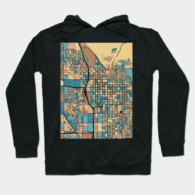 Salt Lake City Map Pattern in Mid Century Pastel Hoodie by PatternMaps